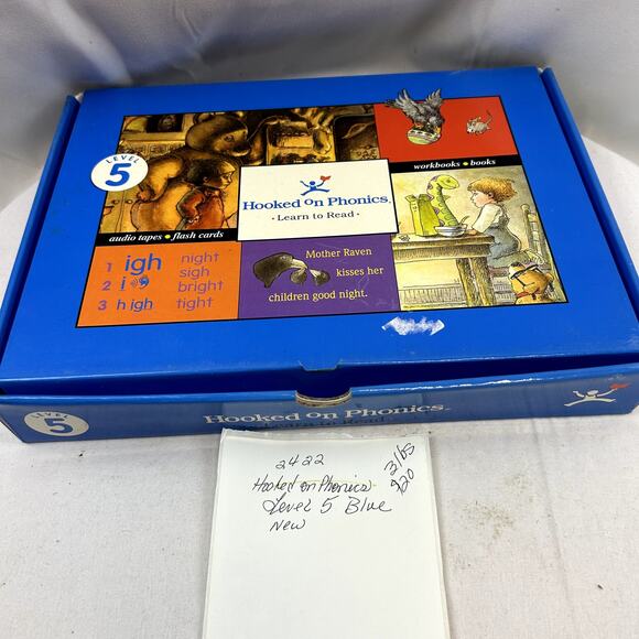 Hooked on Phonics box set NWOT Level 5 BLUE workbook, books, cards - Picture 10 of 10